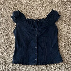 Brandy Melville Black Button-Down Blouse